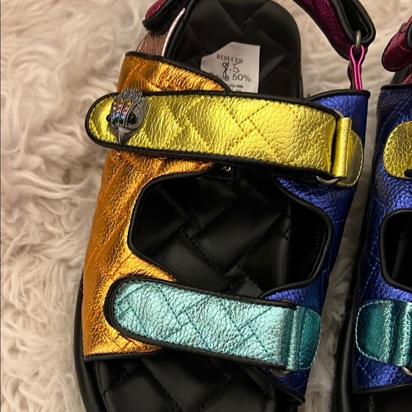 Kurt Geiger Gold and Blue Sandals Sporty Style - Picture 4 of 14
